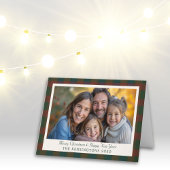 Traditionele Plaid/Tartan Gevouwen Kerst Kaart