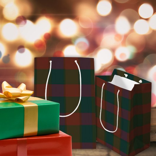 Traditionele Plaid/Tartan Holiday Gift Bag Medium Cadeauzakje