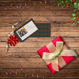 Traditionele Plaid/Tartan Holiday Gift Labels Cadeaulabel