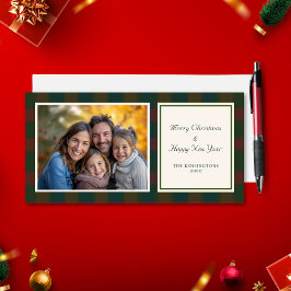 Traditionele Plaid/Tartan vakantiefotokaart Feestdagenkaart