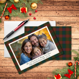 Traditionele Plaid/Tartan vakantiefotokaart Feestdagenkaart