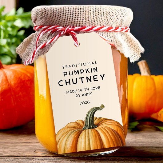 Traditionele pompoen chutney voedingsmiddel Etiket Cadeaulabel