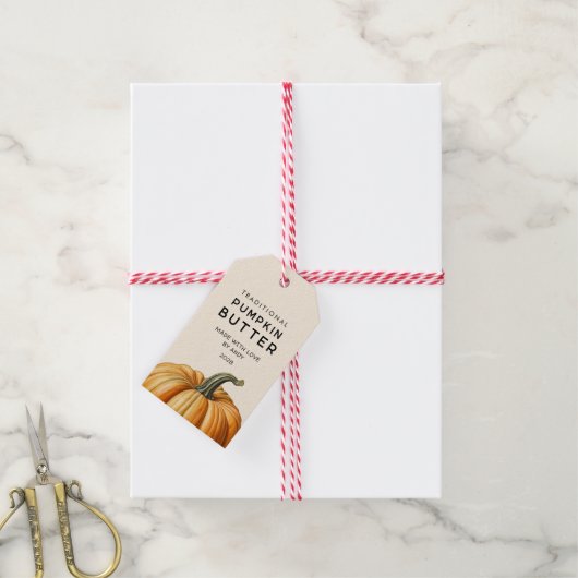 Traditionele pompoenboter voedsel Jar Labels Cadeaulabel (Met Touw)