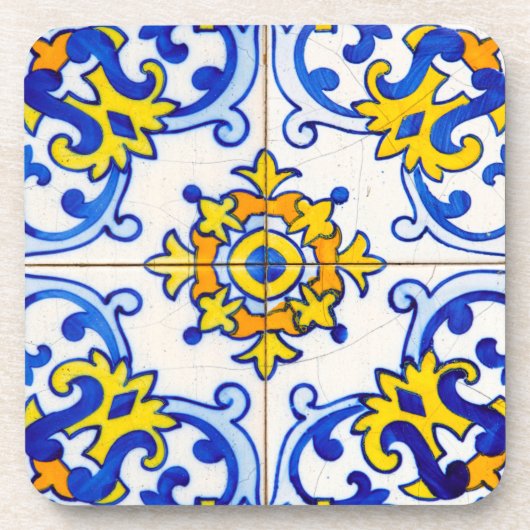 Traditionele Portugese Azulejo-tegel Drankjes Onderzetter (Voorkant)