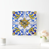 Traditionele Portugese Azulejo-tegel Vierkante Klok (Huis)