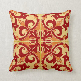 Traditionele Portugese Azulejo Tile | rood zand Kussen