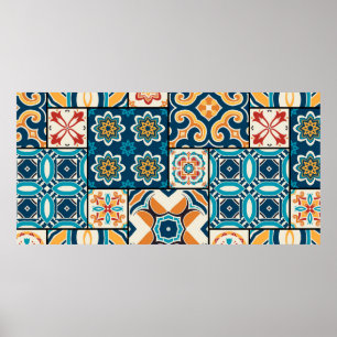 Traditionele  portugese decoratieve kleur tot poster