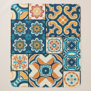 Traditionele portugese decoratieve kleur tot sherpa deken