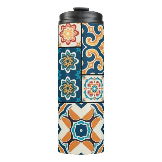 Traditionele portugese decoratieve kleur tot thermosbeker (Voorkant)