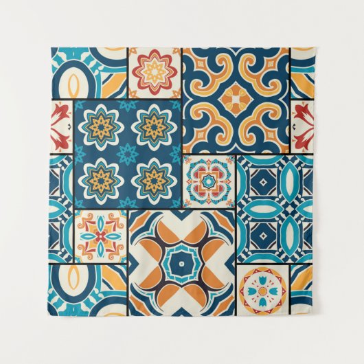 Traditionele portugese decoratieve kleur tot wandkleed (Voorkant)