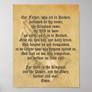 Traditionele Poster van het Onze Vader-gebed (Matt