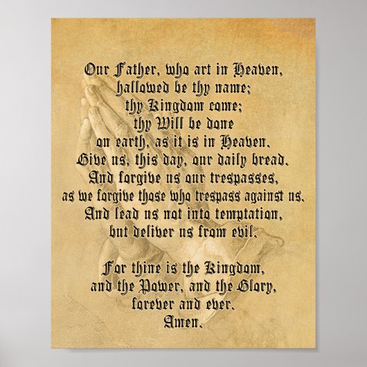 Traditionele Poster van het Onze Vader-gebed (Matt (Voorkant)