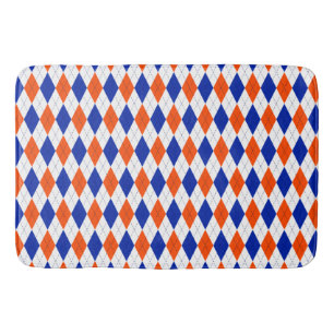 Traditionele Preppy Argyle in Oranje en blauw Badmat