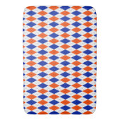 Traditionele Preppy Argyle in Oranje en blauw Badmat (Voorkant Verticaal)