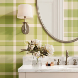 Traditionele Preppy Green Plaid Behang