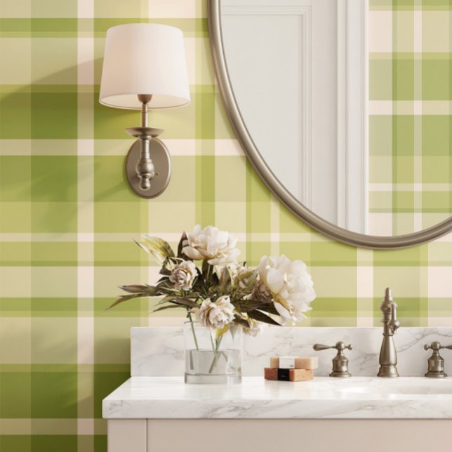 Traditionele Preppy Green Plaid Behang (Creator heeft geüpload)