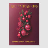 Traditionele Prettige feestdagen Bordeaux-kaart (Voorkant)