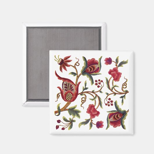 Traditionele Queen Anne Jacobean borduurwerk Magneet (Voorkant / Achterkant)