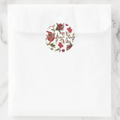 Traditionele Queen Anne Jacobean borduurwerk Ronde Sticker (Tas)