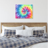 Traditionele Rainbow Swirl Tie Dye Wrapped Canvas (Insitu (Slaapkamer))