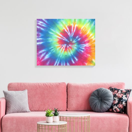 Traditionele Rainbow Swirl Tie Dye Wrapped Canvas (Insitu (Woonkamer))