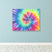 Traditionele Rainbow Swirl Tie Dye Wrapped Canvas Afdruk (Insitu (Houten vloer))