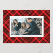 Traditionele Red Black kerstfoto Multi Photo Feestdagenkaart (Voorkant)