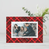 Traditionele Red Black kerstfoto Multi Photo Feestdagenkaart (Staand voorkant)