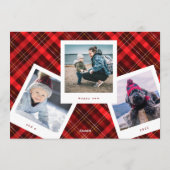 Traditionele Red Black kerstfoto Multi Photo Feestdagenkaart (Achterkant)
