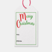 Traditionele Red Green Ribbon-kerstboom Cadeaulabel (Achterkant)