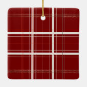 Traditionele Red Plaid 2 foto Keepsake Kerstmis Keramisch Ornament (Achterkant)