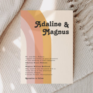 Traditionele regenboogbruiloft van de moderne Retr Kaart