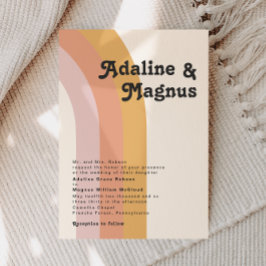 Traditionele regenboogbruiloft van de moderne Retr Kaart