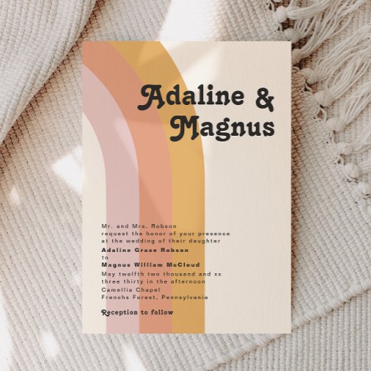 Traditionele regenboogbruiloft van de moderne Retr Kaart