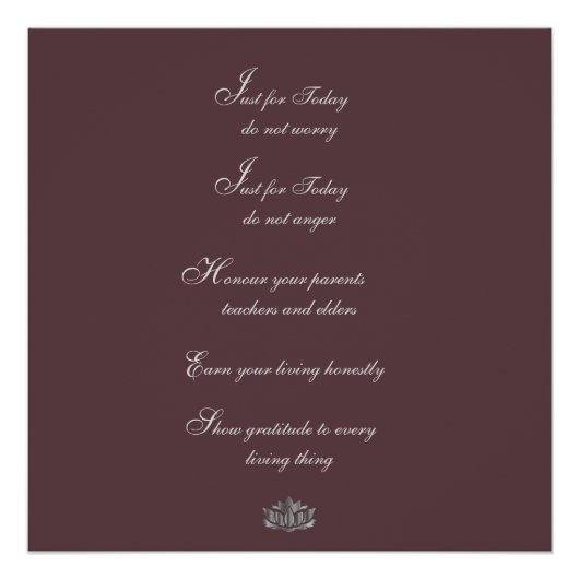 Traditionele Reiki-beginselen Poster (Voorkant)