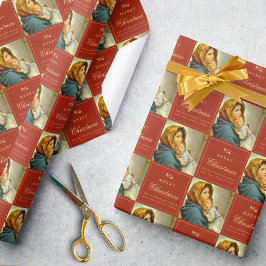 Traditionele Religieuze Maagd Maria & Jezus Kathol Cadeaupapier