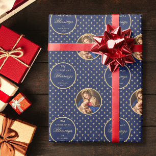 Traditionele religieuze Madonna en kerst bij kinde Cadeaupapier
