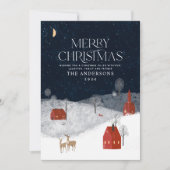 Traditionele robuuste marine rood winter Merry Chr Feestdagenkaart (Voorkant)