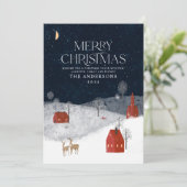 Traditionele robuuste marine rood winter Merry Chr Feestdagenkaart (Staand voorkant)