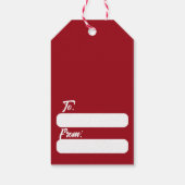 TRADITIONELE RODE BOOG MET BLOEM KERSTMIS CADEAULABEL (Achterkant)