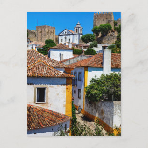 Traditionele rode dakhuizen Portugal Briefkaart