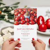 Traditionele rode eieren met konijn kaart