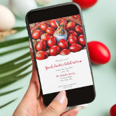 Traditionele rode eieren met konijn  kaart