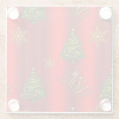 Traditionele rode en gouden kerst glazen onderzetter (Achterkant)