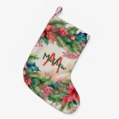 Traditionele rode en groene kerst Holly Krans Kleine Kerstsok (Voorkant (Hangend))