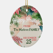 Traditionele rode en groene kerstfoto keramisch ornament (Rechts)