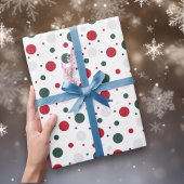 Traditionele rode en groene kerstpokadot cadeaupapier