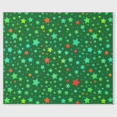 Traditionele rode en groene vakantie sterren patro cadeaupapier (Vlak)