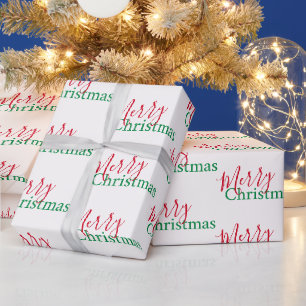 Traditionele rode en groene vrolijke kerst cadeaupapier