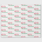 Traditionele rode en groene vrolijke kerst cadeaupapier (Vlak)